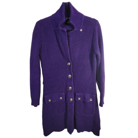 Lauren Ralph Lauren Knit Cardigan Sweater Tunic, Size Small - Picture 1 of 12